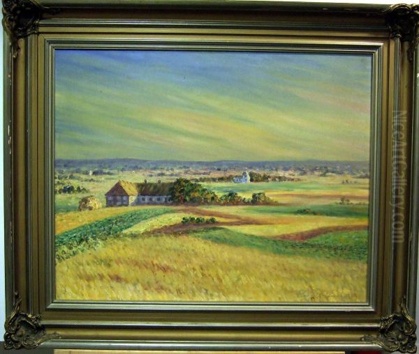 Landskap. Oil Painting by Pehr Eklund