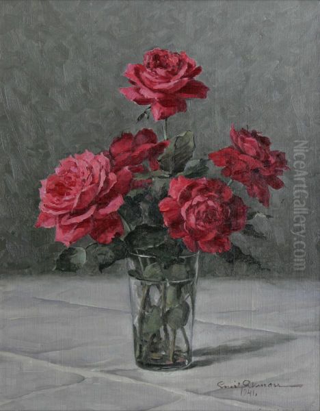 Blomsterstilleben Oil Painting by Emil Ekman