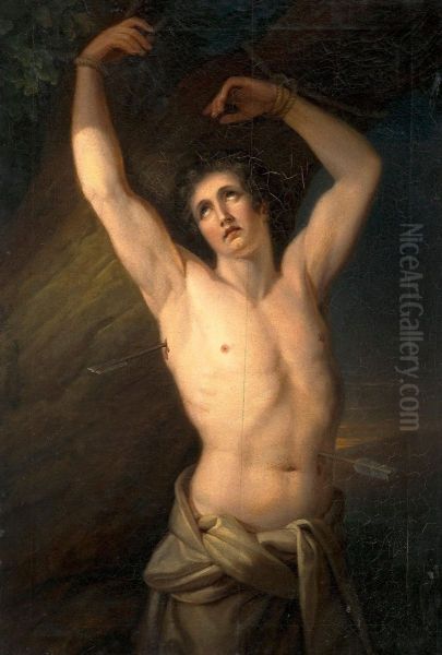 The Martyrdom Of Saint Sebastian Oil Painting by Robert Wilhelm Ekman