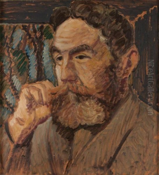 Man Med Skagg Oil Painting by Alfred Ekstam