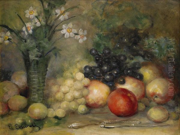 Stilleben Med Frukter Oil Painting by Emma Ekwall