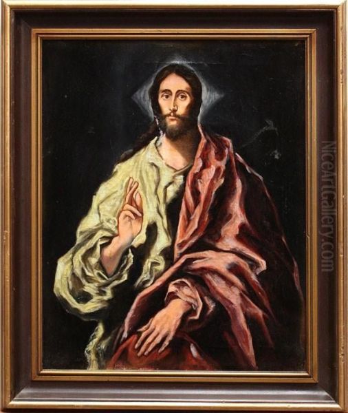 Christ Oil Painting by El Greco (Domenikos Theotokopoulos)