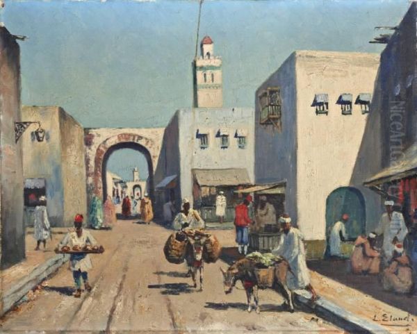 Noord-afrikaanse Straatscene Oil Painting by Leonardus Eland