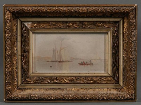 Portland, 
Maine, 
Harbor Oil Painting by Lemuel D. Eldred