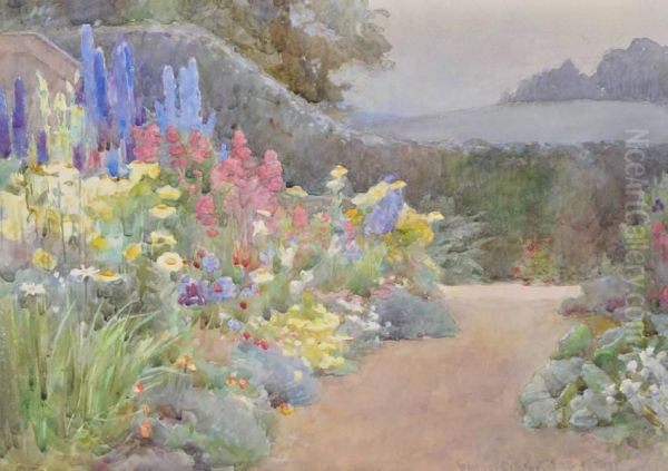 Flowergardens Oil Painting by George Samuel Elgood