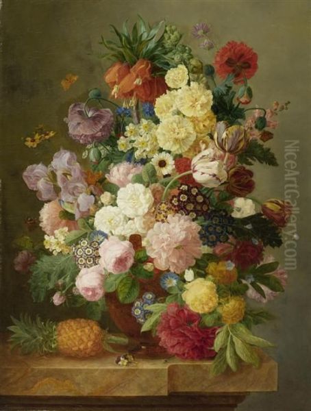 Floral Still Life. Oil Painting by Jan Frans Eliaerts