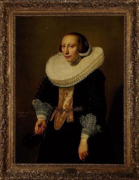 Retrato De Dama A Laedad De 26 Anos Oil Painting by Nicolaes (Pickenoy) Eliasz