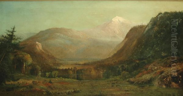 Western Landscape With A Lake And Mountains Oil Painting by Henry Arthur Elkins