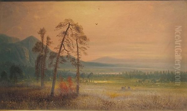 Mountain Landscape Oil Painting by Henry Arthur Elkins