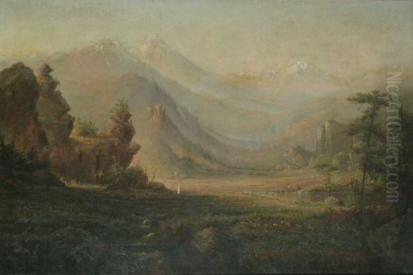 Indian Encampment, Estes Park, Colorado Oil Painting by Henry Arthur Elkins