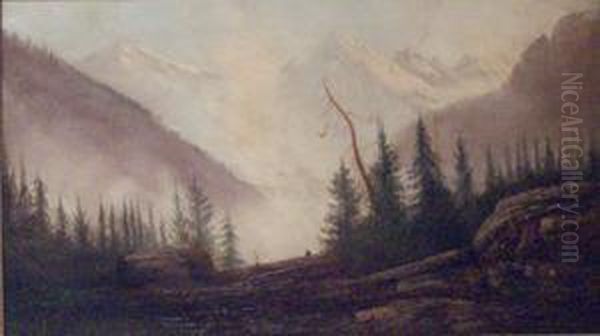 Mountain Landscape Oil Painting by Henry Arthur Elkins