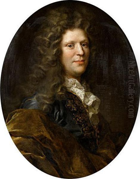 Portrait Of A Gentleman, Traditionally Identified As Simon Devillaine, Half-length Oil Painting by Louis, Ferdinand Ii Elle