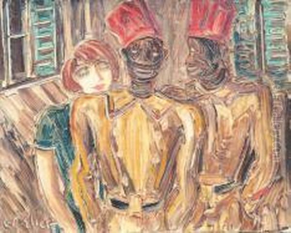 Visiteurs Senegalais Oil Painting by Eller