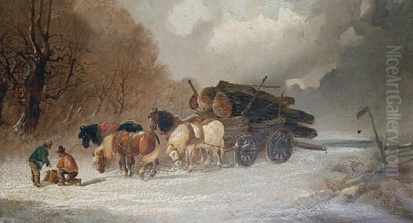 The Timber Cart Oil Painting by Morriz Ellerman