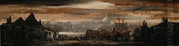 London At Night Oil Painting by Edward Elliot