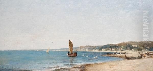 Corfu, Looking East Along The North Coast From Acharavi Oil Painting by Edward Elliot