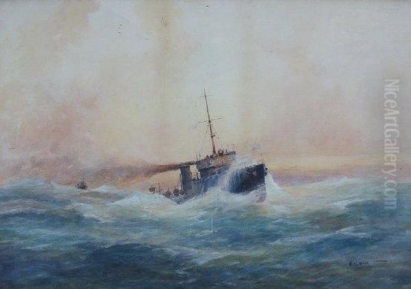 Torpedo Boat Oil Painting by Frederick Elliot