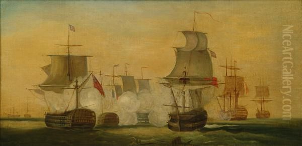 A Naval Oil Painting by William Elliot