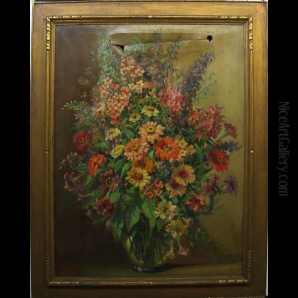 Vase Of Mixed Flowers by Emily Louise Orr Elliott