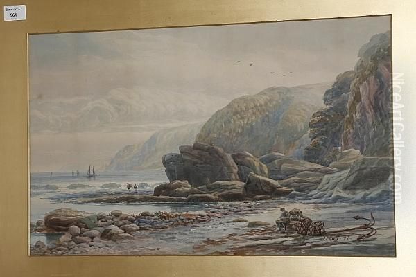 Coastal Scene (possibly Devon?) Oil Painting by James Elliott