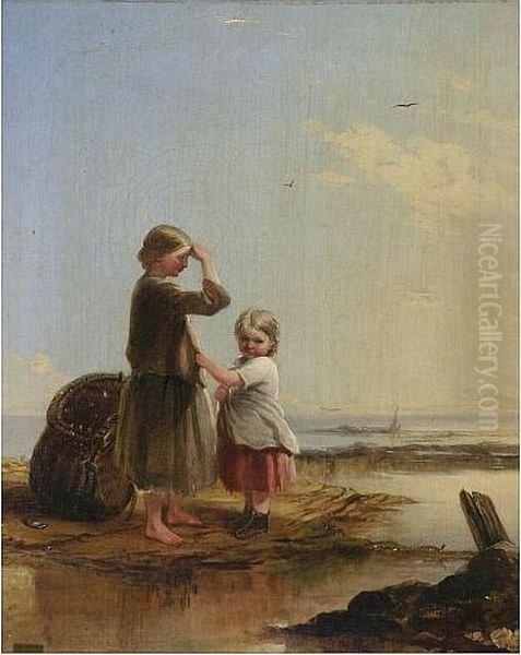 Fisher Children - The Expected Return Oil Painting by Robinson Elliot