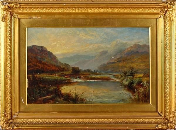 Salmon Pool On The Mawddach, Merionethshire Oil Painting by William Ellis