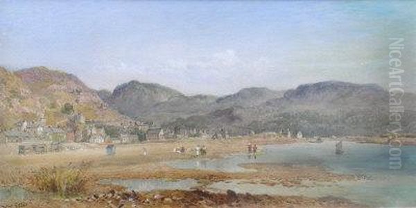 A View Of Barmouth, North Wales Oil Painting by William Ellis