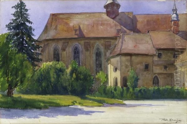 Klosterkirche Oil Painting by Robert Elmiger