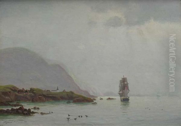 Marine, Vue De Norvege Oil Painting by Alfred Elsen