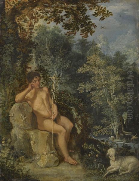 St. John The Baptist In The Wilderness Oil Painting by Adam Elsheimer