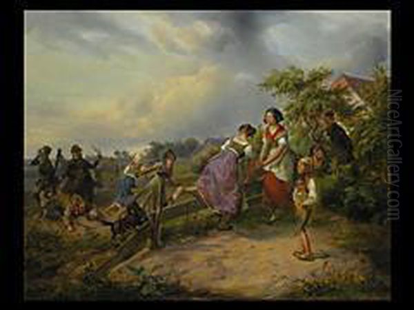 Die Verungluckte Jagd Oil Painting by Ludwig Elsholtz