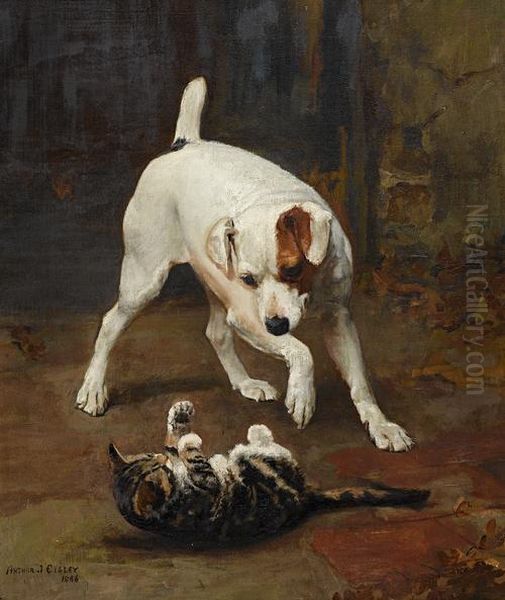 Best Of Friends Oil Painting by Arthur John Elsley