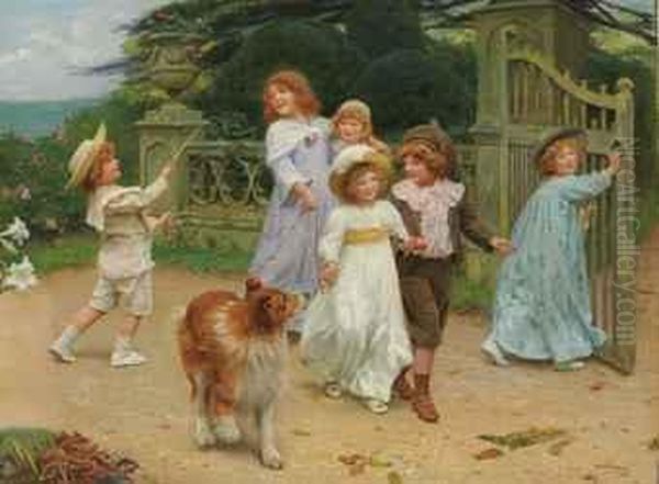 Home Team Oil Painting by Arthur John Elsley