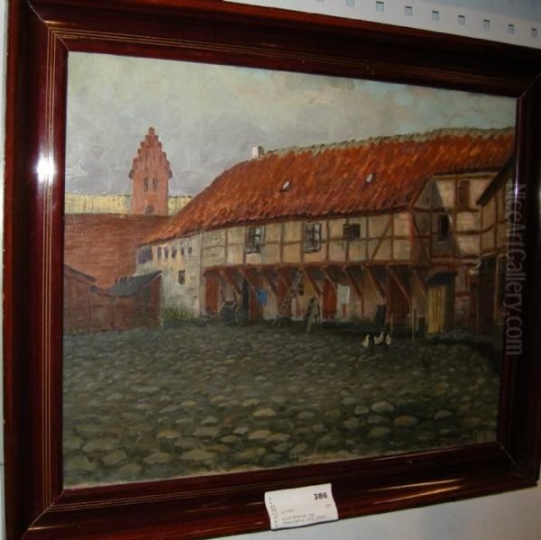 Korsvirkeshus Oil Painting by Anund Emanuel