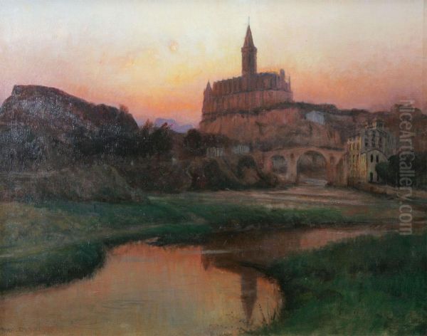 Sundown, Manresa Oil Painting by Frank Lewis Emanuel