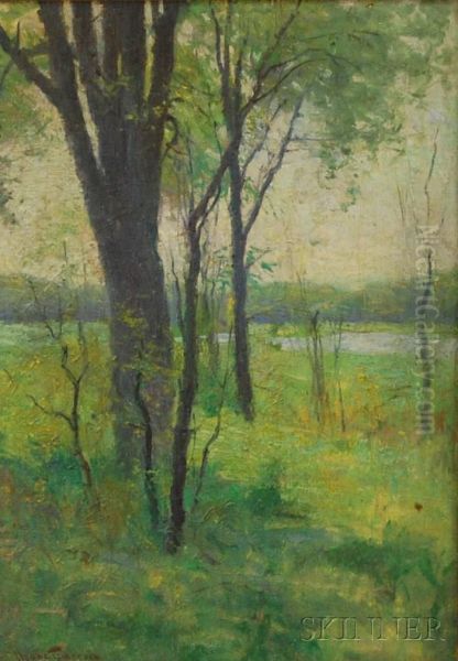 Spring Landscape Oil Painting by Charles Chase Emerson