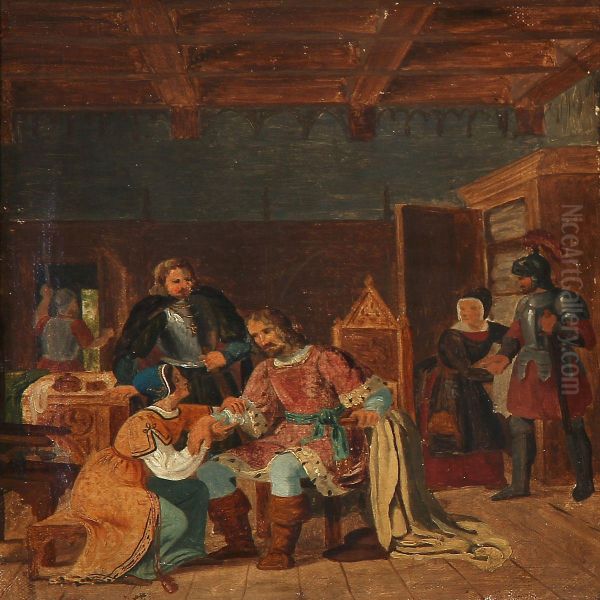 Valdemar Og Absalon I Fjenneslevlille Oil Painting by Christian Emil Andersen