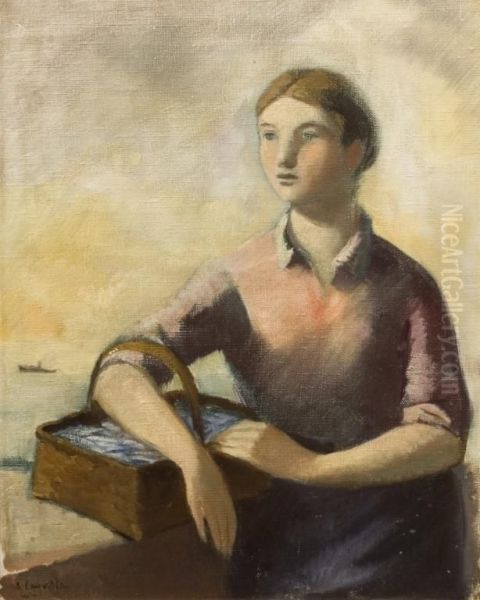 Joven Pescadora Oil Painting by Emilio Sanchez Cayuela Gutxi