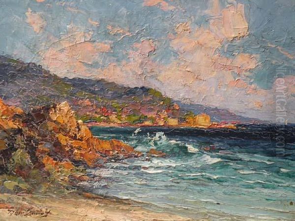 La Cote A Sainte-maxime Oil Painting by Pierre-Paul Emiot