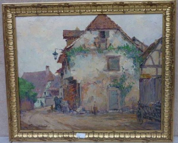  La Rue Animee  Oil Painting by Pierre-Paul Emiot