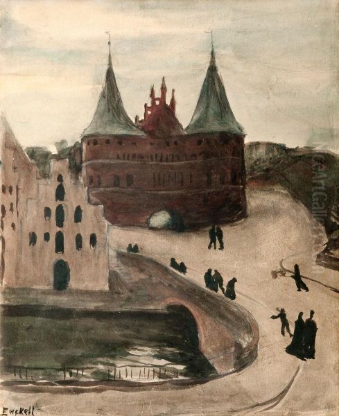 The Castle Oil Painting by Magnus Enckell