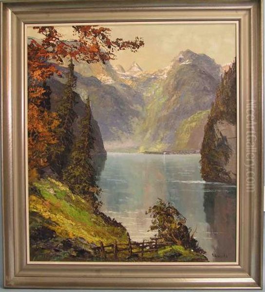 Herbstzeit Am Konigsee Oil Painting by Am Hans Ende