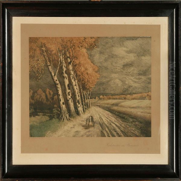 Herbstmotiw Ausworpswede Oil Painting by Am Hans Ende