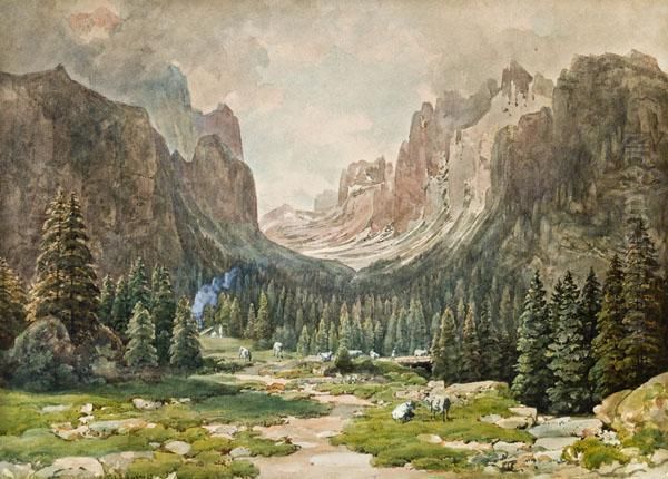 Hochgebirgslandschaft Oil Painting by Thomas Ender