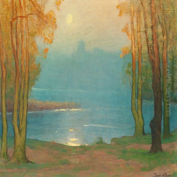 Moonlight Oil Painting by Jean Joseph Enders