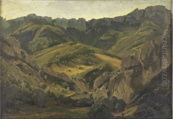 Paysage Montagneux Oil Painting by Augustin Enfantin