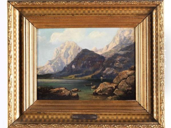 Alpenlandschaft Mit Ansicht Deshintersees In Der Ramsau Oil Painting by Henry Enfield