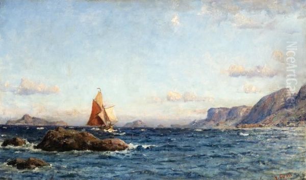 A Sailing Ship Near A Coast Oil Painting by Henry Enfield