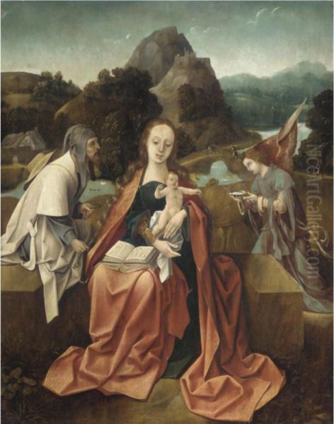 The Rest On The Flight Into Egypt Oil Painting by Cornelis Engebrechtsz