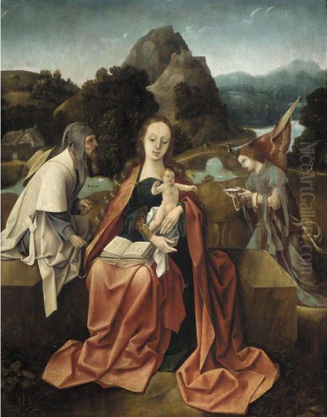 Rest On The Flight Into Egypt Oil Painting by Cornelis Engebrechtsz